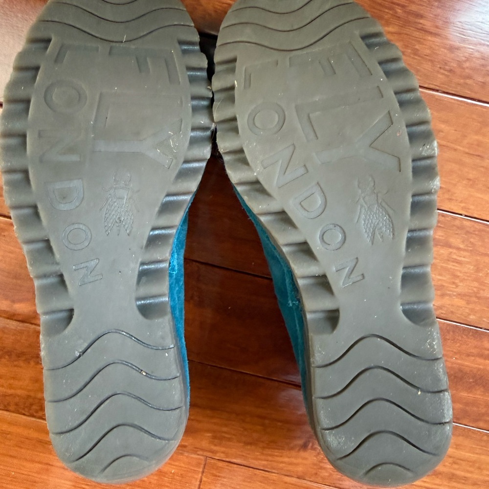 Fly London Blue Suede Slip-On Loafers - Picture 4 of 10